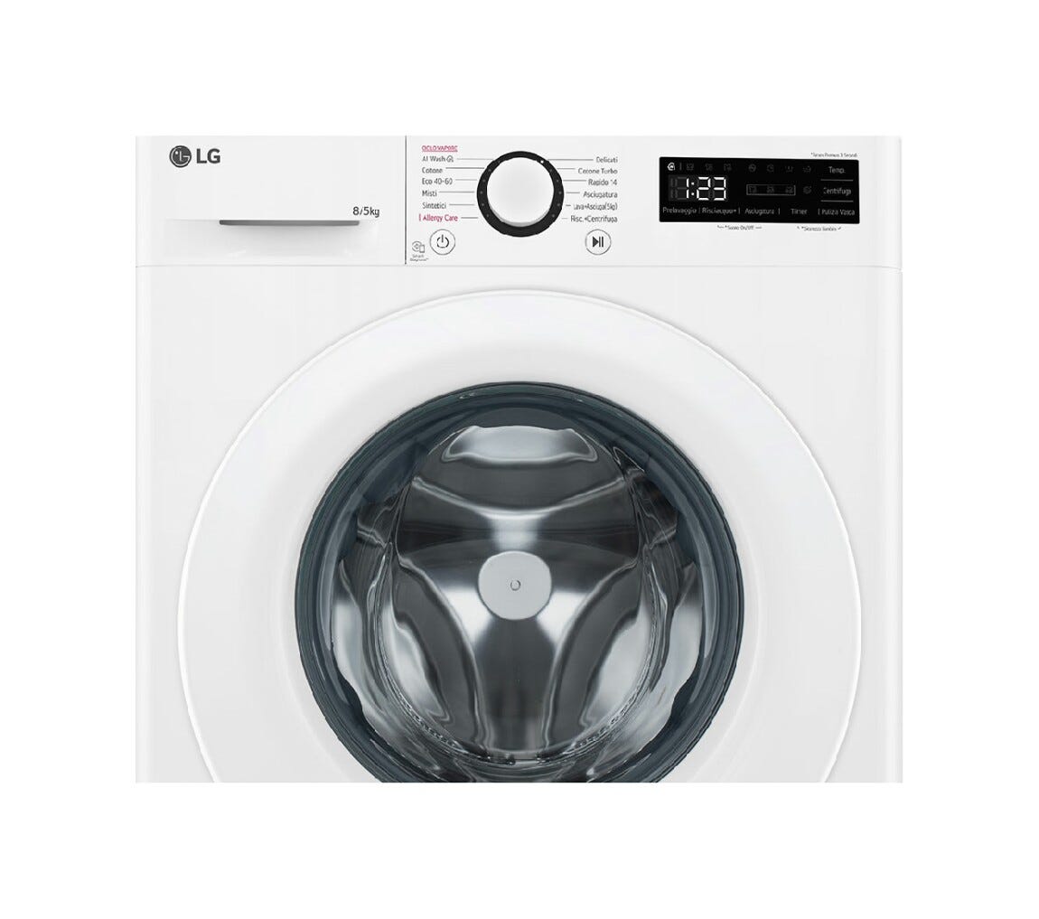 LG D2R3S08NSWW Lavasciuga cm. 60 - lavaggio 8 kg - asciugatura 5 kg - bianco