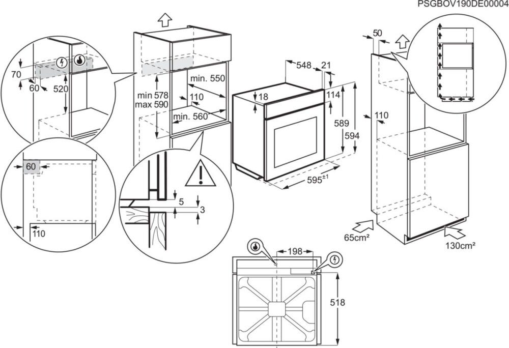 Electrolux EOG2102AOX Forno a gas cm. 60 - inox
