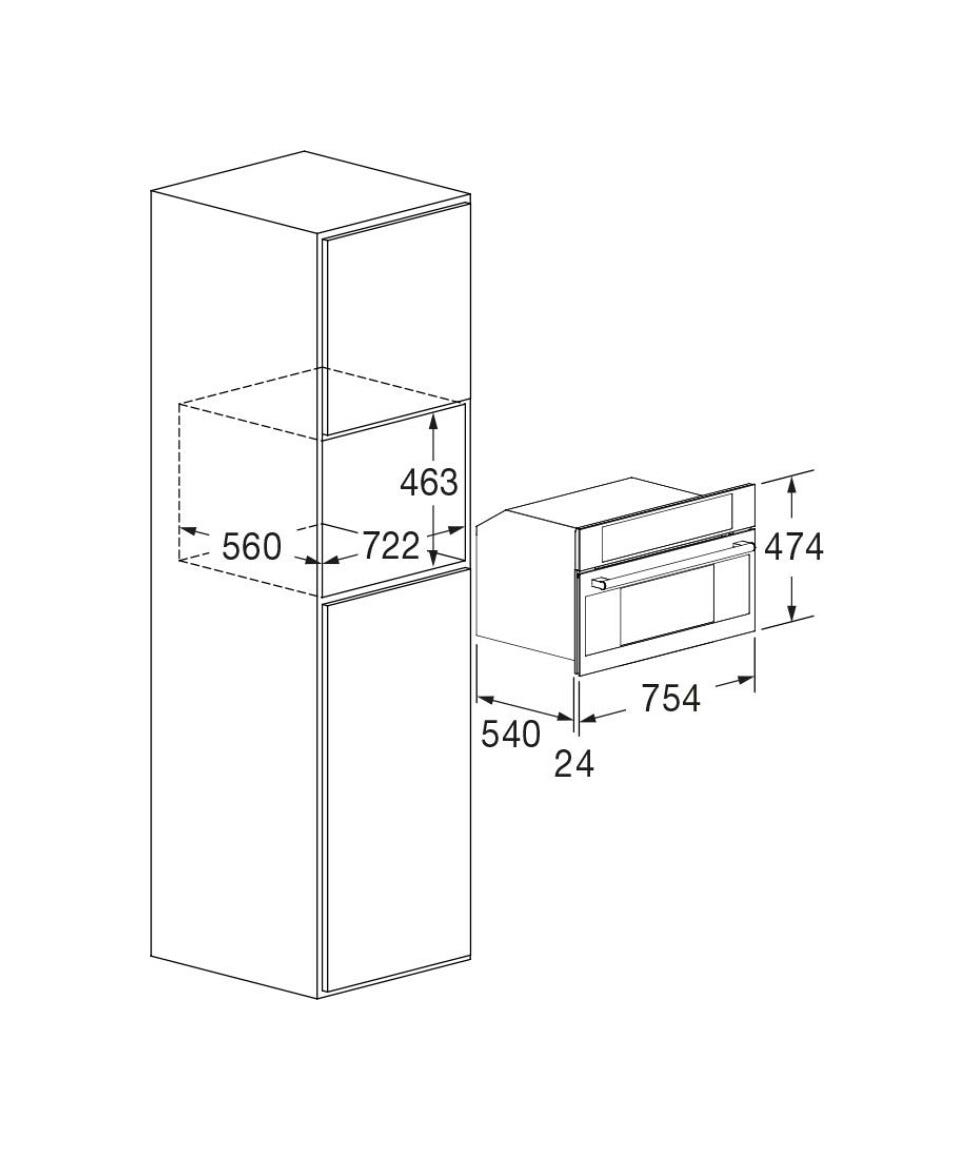 Fulgor FCMO 310 TEM X Plano in grande Forno microonde da incasso cm. 75 h. 48 - inox