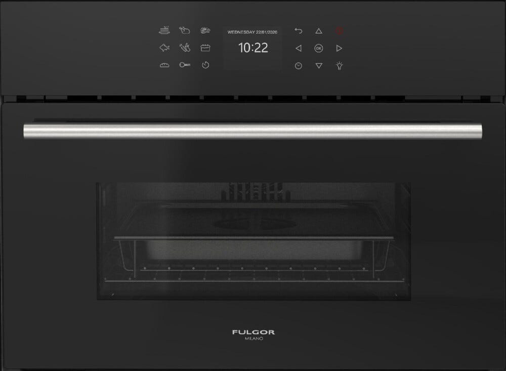 Fulgor FCSO 4510 TEM BK PLANO 45 Forno combinato a vapore cm. 60 h. 45 - vetro nero