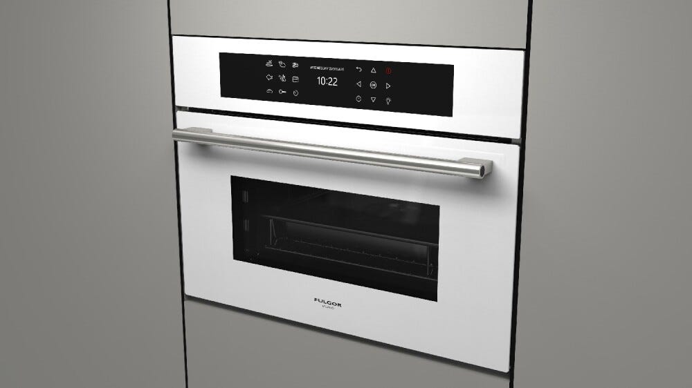 Fulgor 45 COMBISET VAPORE PLANO 45 Forno combinato a vapore cm. 60 h. 45 - vetro bianco