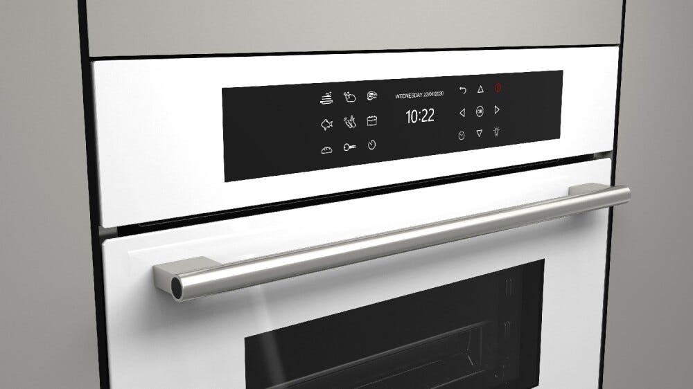 Fulgor 45 COMBISET VAPORE PLANO 45 Forno combinato a vapore cm. 60 h. 45 - vetro bianco