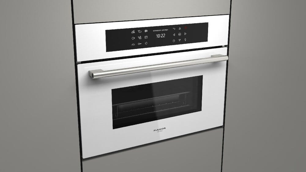 Fulgor 45 COMBISET VAPORE PLANO 45 Forno combinato a vapore cm. 60 h. 45 - vetro bianco
