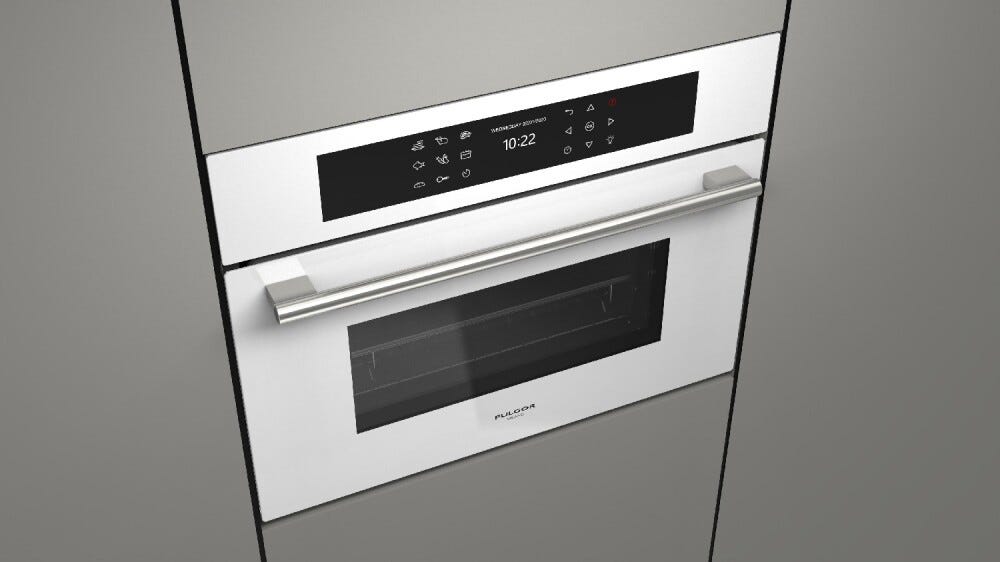 Fulgor 45 COMBISET VAPORE PLANO 45 Forno combinato a vapore cm. 60 h. 45 - vetro bianco