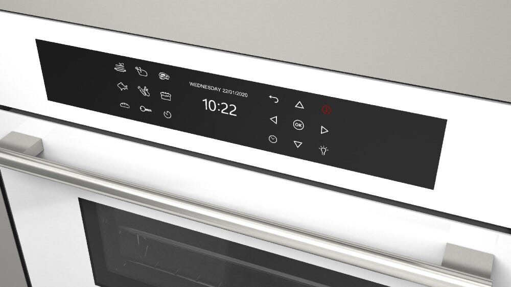 Fulgor 45 COMBISET VAPORE PLANO 45 Forno combinato a vapore cm. 60 h. 45 - vetro bianco