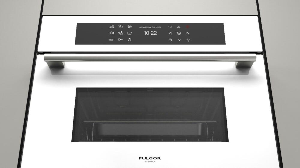 Fulgor 45 COMBISET VAPORE PLANO 45 Forno combinato a vapore cm. 60 h. 45 - vetro bianco