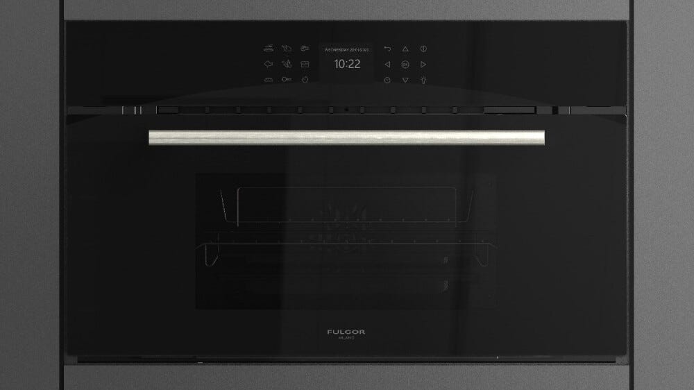 Fulgor FCSO 7510 TEM BK PLANO Forno combinato a vapore cm. 75 h. 45 - vetro nero