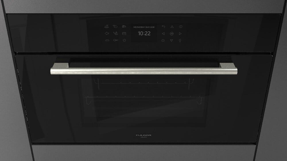 Fulgor FCSO 7510 TEM BK PLANO Forno combinato a vapore cm. 75 h. 45 - vetro nero