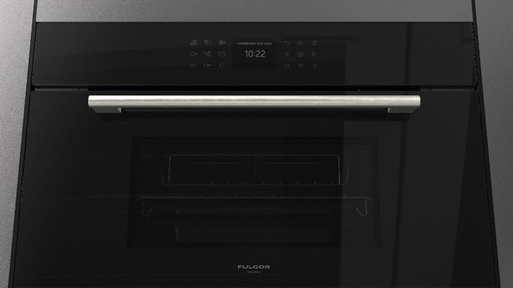Fulgor FCSO 7510 TEM BK PLANO Forno combinato a vapore cm. 75 h. 45 - vetro nero