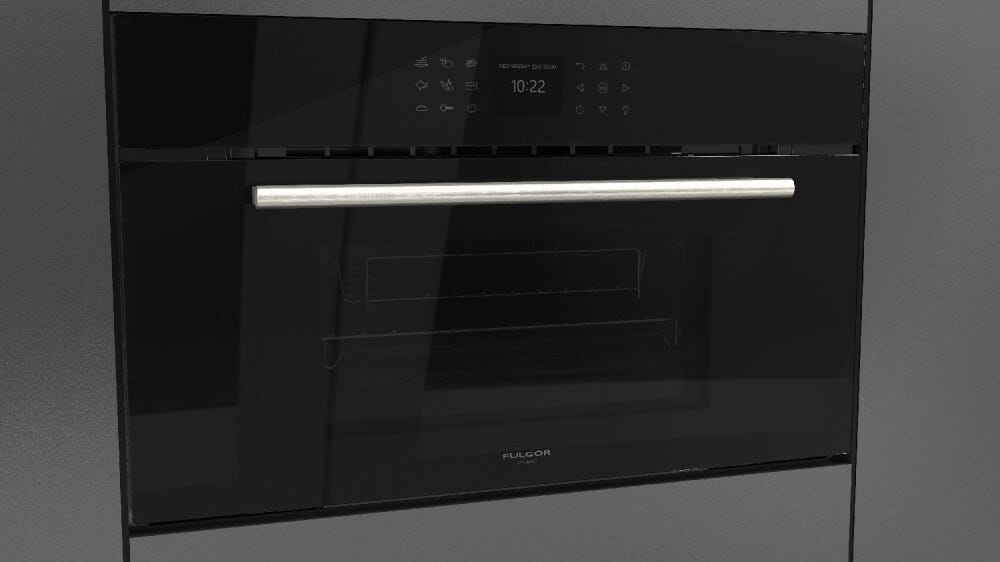 Fulgor FCSO 7510 TEM BK PLANO Forno combinato a vapore cm. 75 h. 45 - vetro nero