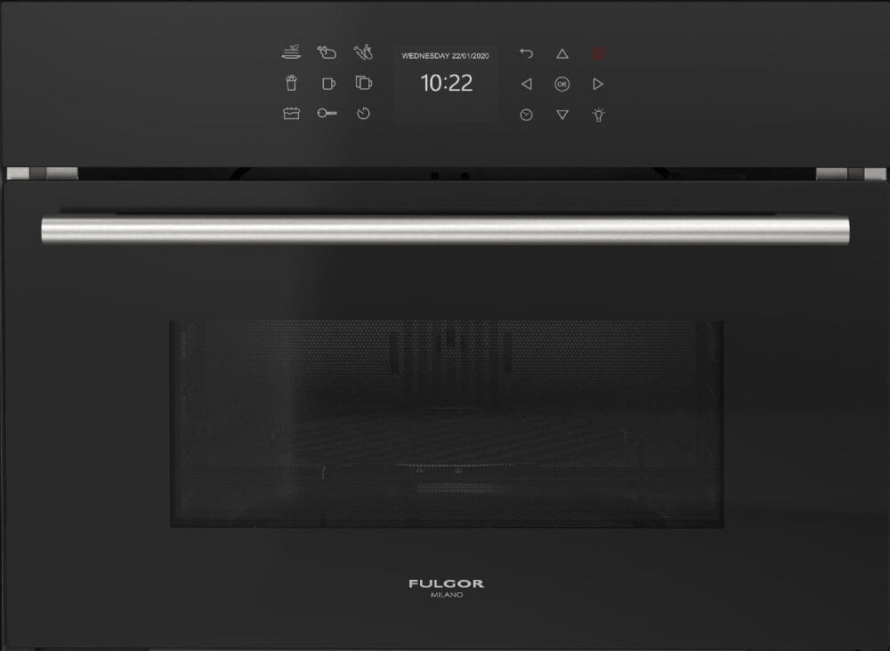 Fulgor FGMO 4508 TEM BK Plano Forno microonde con grill da incasso cm. 60 h. 45 - vetro nero