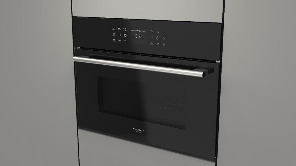Fulgor FGMO 4508 TEM BK Plano Forno microonde con grill da incasso cm. 60 h. 45 - vetro nero