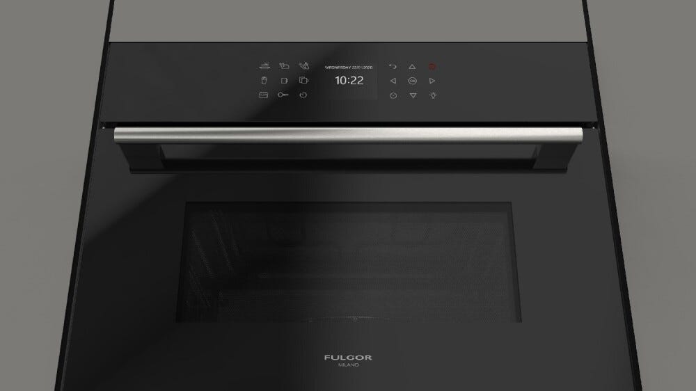 Fulgor FGMO 4508 TEM BK Plano Forno microonde con grill da incasso cm. 60 h. 45 - vetro nero