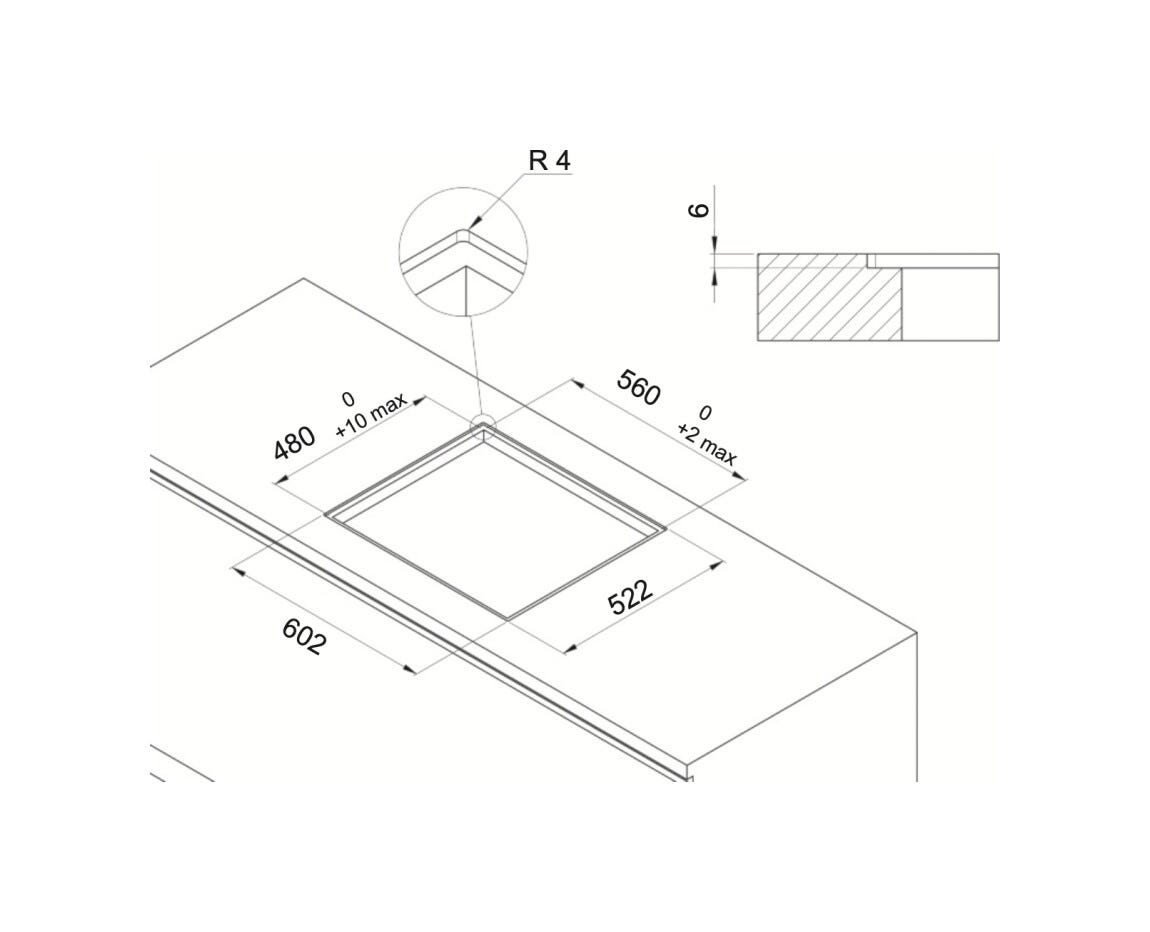 Fulgor FHH 600 ID TC BK ARIA+ Piano cottura a induzione con cappa integrata cm. 60 - vetroceramica nero