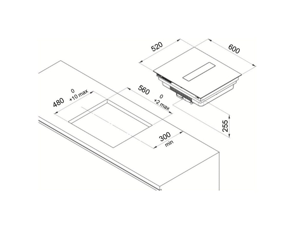 Fulgor FHH 600 ID TC BK ARIA+ Piano cottura a induzione con cappa integrata cm. 60 - vetroceramica nero