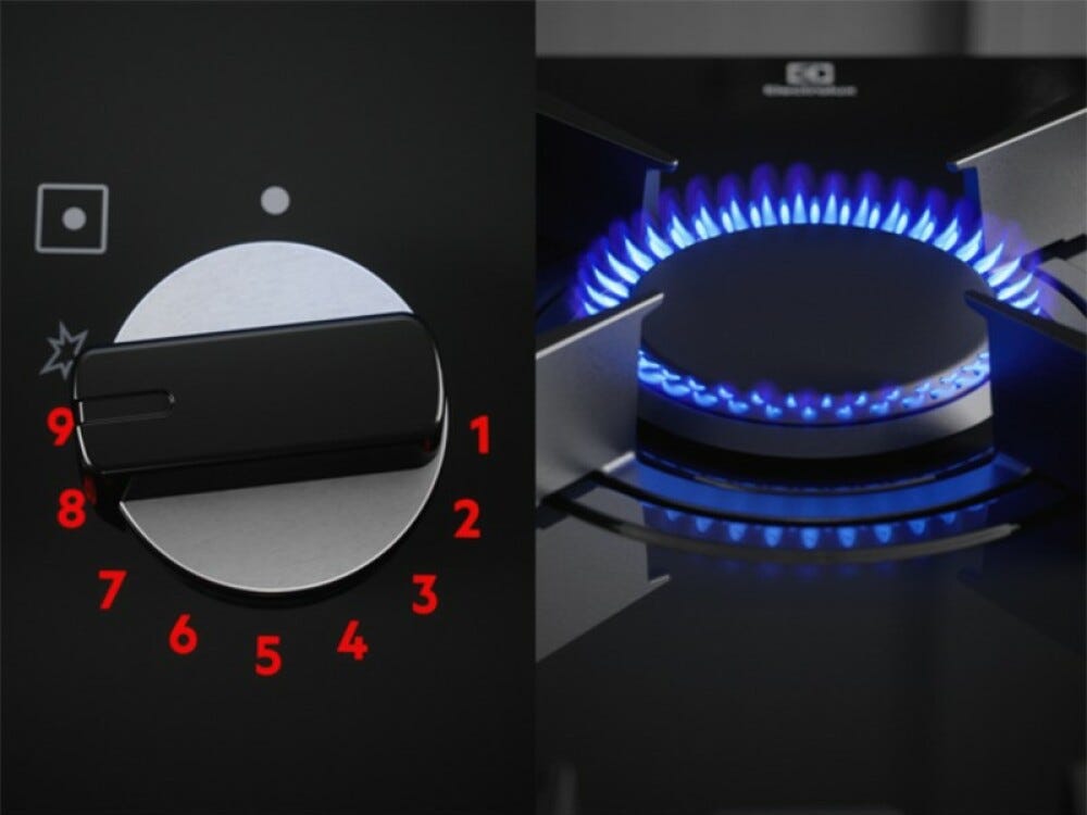 Electrolux KGV8473IK Serie 900 Piano cottura a gas cm. 80 - vetroceramica nero