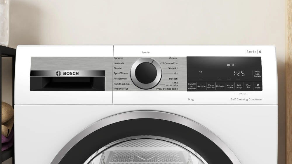 Bosch WQG245D0IT Serie 6 Asciugatrice cm. 60 - capacità 9 kg - bianco