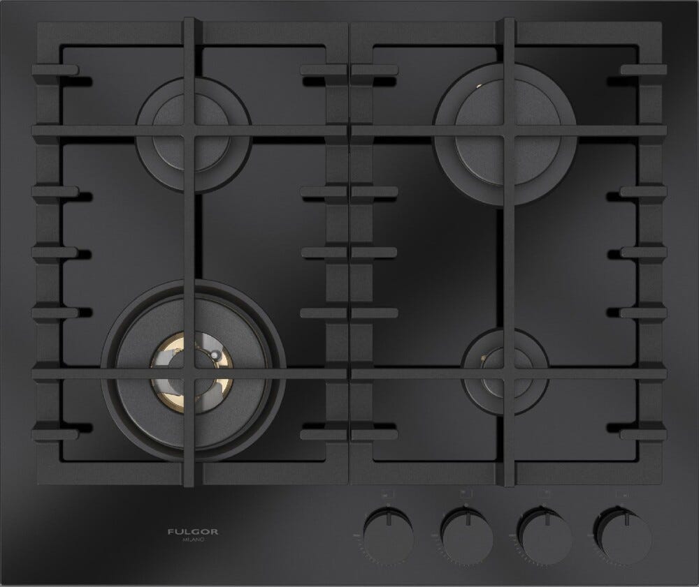 Fulgor FPH 604 G WK BKG GAS ON GLASS Piano cottura a gas cm. 62 - vetro nero