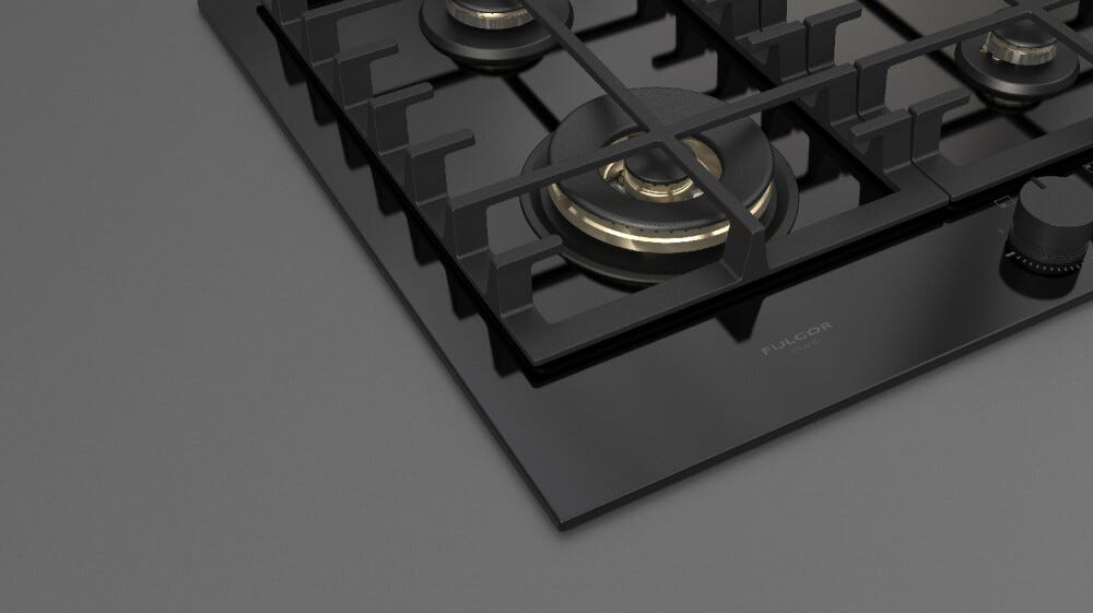 Fulgor FPH 604 G WK BKG GAS ON GLASS Piano cottura a gas cm. 62 - vetro nero