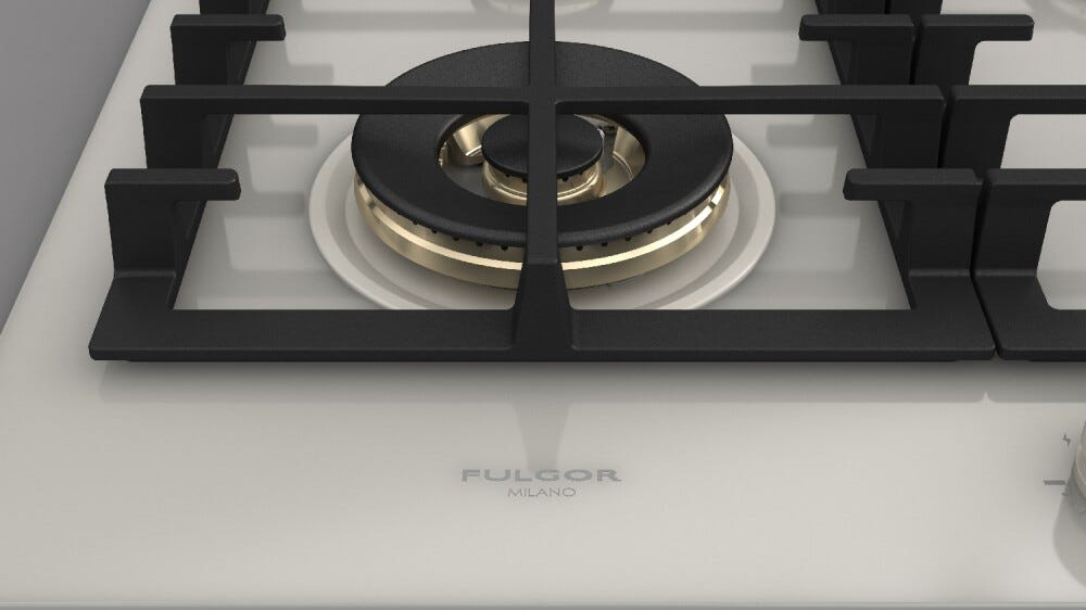 Fulgor FPH 604 G WK WHG GLAS ON GLASS Piano cottura a gas cm. 62 - vetro bianco