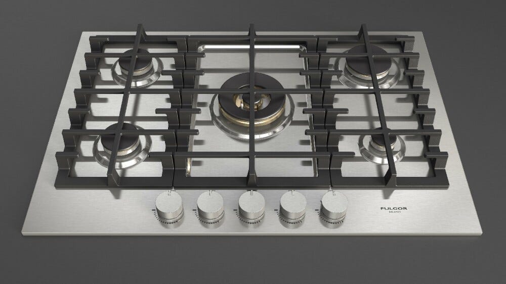 Fulgor FPH 7541 G WK X Piano cottura a gas cm. 76 - inox