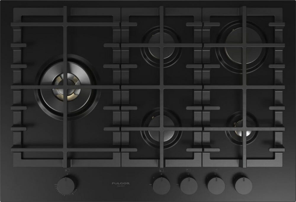 Fulgor FPH 755 G WK BKG Gas On Glass Piano cottura a gas cm. 76 - vetro nero