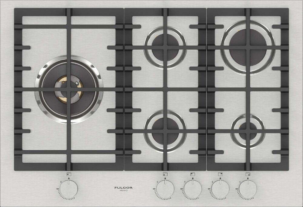 Fulgor FPH 755 G WK X Piano cottura a gas cm. 76 - inox