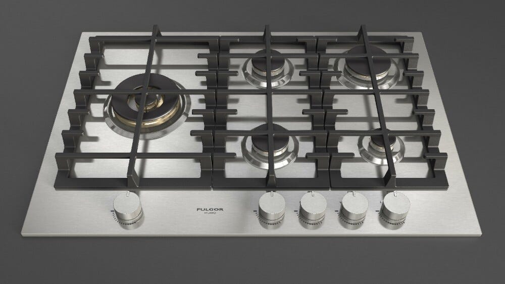 Fulgor FPH 755 G WK X Piano cottura a gas cm. 76 - inox