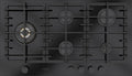 Fulgor FPH 905 G WK BKG Gas On Glass Piano cottura a gas cm. 90 - vetro nero