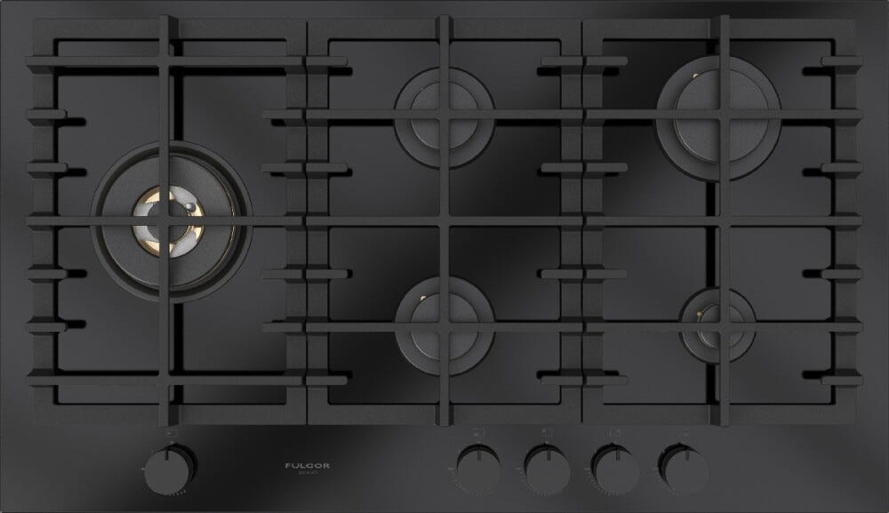 Fulgor FPH 905 G WK BKG Gas On Glass Piano cottura a gas cm. 90 - vetro nero