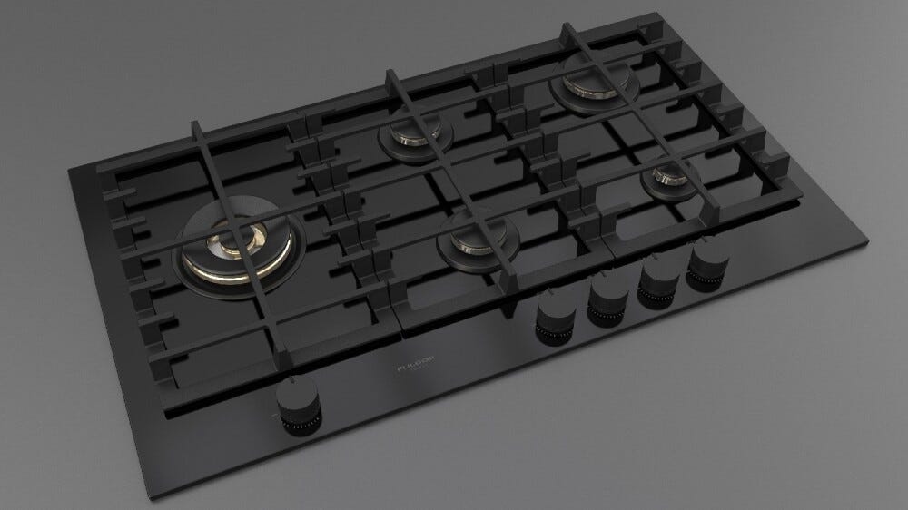 Fulgor FPH 905 G WK BKG Gas On Glass Piano cottura a gas cm. 90 - vetro nero