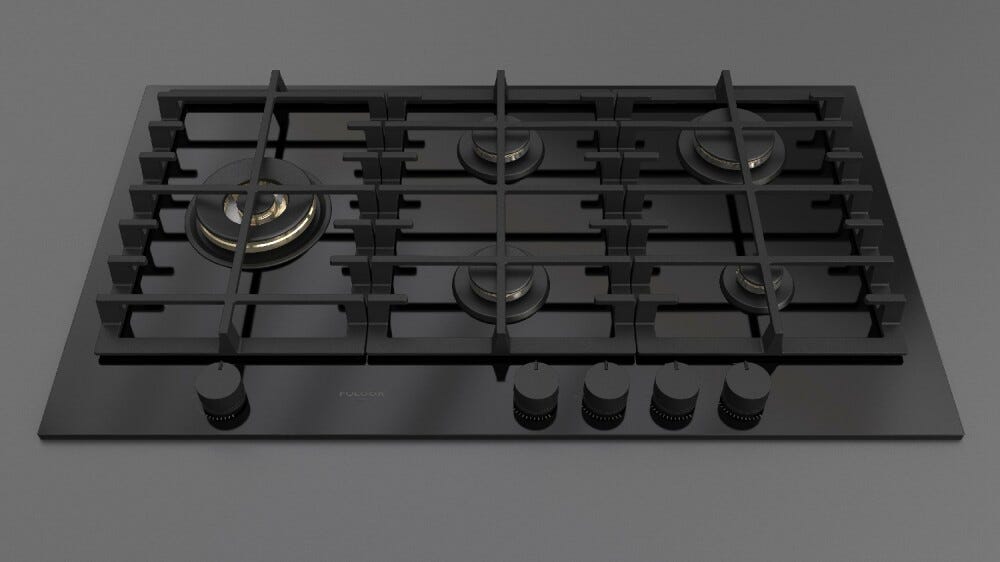 Fulgor FPH 905 G WK BKG Gas On Glass Piano cottura a gas cm. 90 - vetro nero