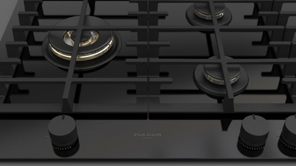 Fulgor FPH 905 G WK BKG Gas On Glass Piano cottura a gas cm. 90 - vetro nero