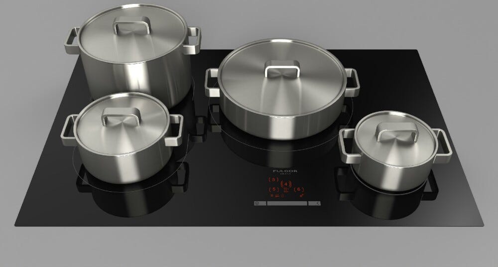 Fulgor FSH 804 ID WT MBK Piano cottura a induzione cm. 80 - vetroceramica nero