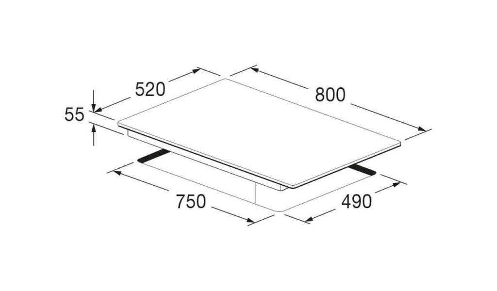Fulgor FSH 804 ID WT MBK Piano cottura a induzione cm. 80 - vetroceramica nero