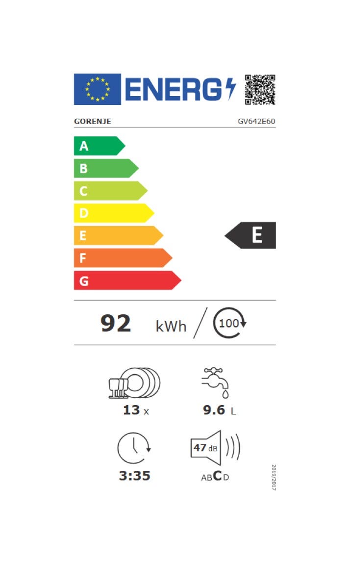 Gorenje GV642E60 Lavastoviglie integrata totale cm. 60 - 13 coperti