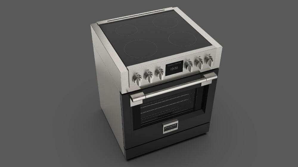 Fulgor FSRC 3004 P MI MK 2F MBK SOFIA PROFESSIONAL Cucina da accosto 76 x 69 - 4 zone cottura induzione + 1 forno pirolitico - nero opaco