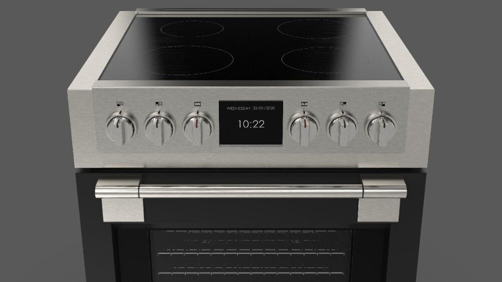 Fulgor FSRC 3004 P MI MK 2F MBK SOFIA PROFESSIONAL Cucina da accosto 76 x 69 - 4 zone cottura induzione + 1 forno pirolitico - nero opaco