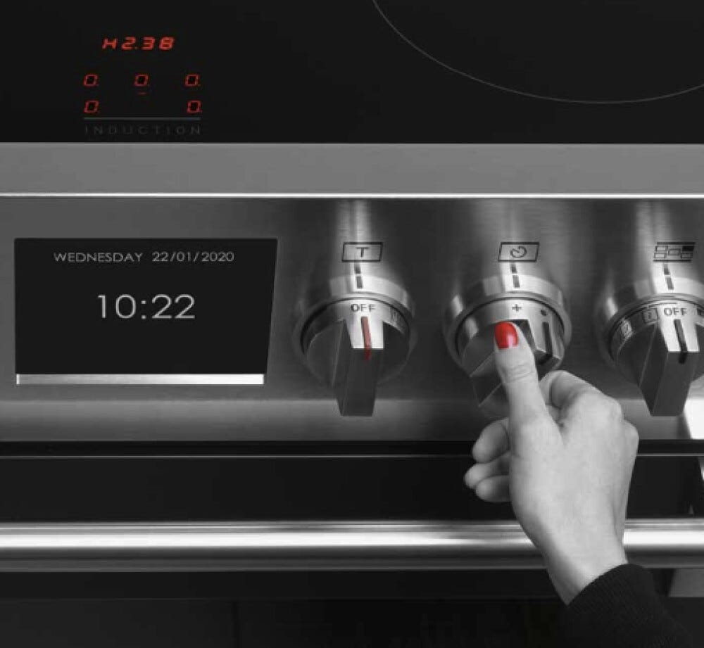 Fulgor FSRC 3004 P MI MK 2F MBK SOFIA PROFESSIONAL Cucina da accosto 76 x 69 - 4 zone cottura induzione + 1 forno pirolitico - nero opaco