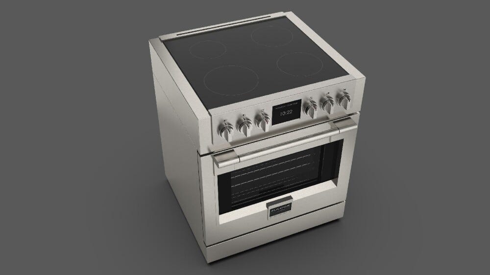 Fulgor FSRC 3004 P MI MK 2F X Sofia Professional Cucina da accosto 76 x 69 - 4 zone cottura induzione + 1 forno pirolitico - inox