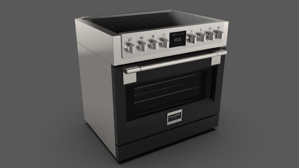 Fulgor FSRC 3605 P MI MK 2F MBK Sofia Professional Cucina da accosto 91 x 69 - 5 zone cottura induzione + 1 forno pirolitico - nero opaco