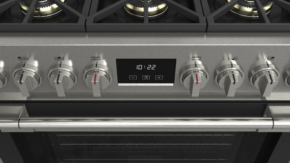Fulgor FSRC 3606 GG ED 2F MBK Sofia Professional Cucina da accosto cm. 91 x 69 - 6 fuochi a gas + 1 forno gas - nero opaco