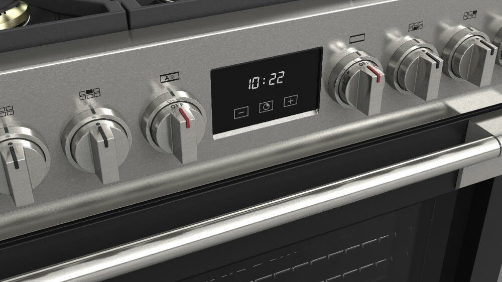 Fulgor FSRC 3606 GG ED 2F MBK Sofia Professional Cucina da accosto cm. 91 x 69 - 6 fuochi a gas + 1 forno gas - nero opaco
