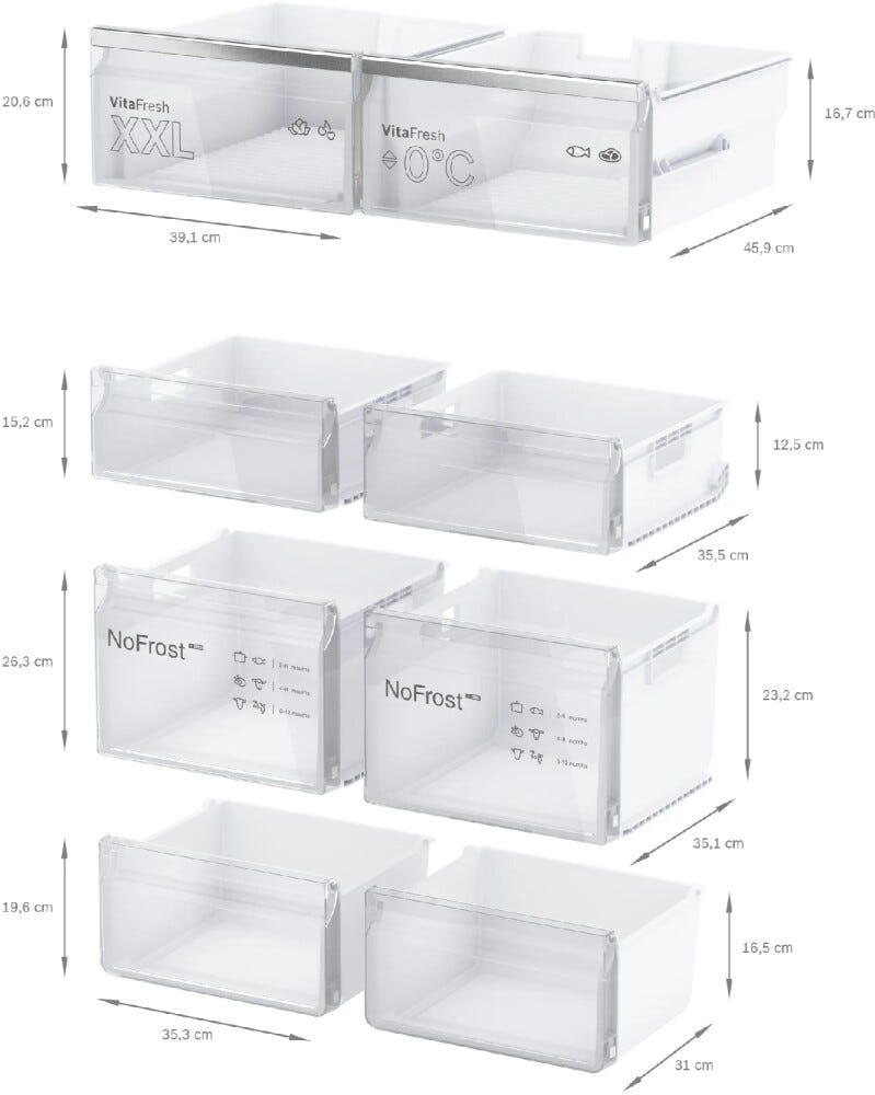 Bosch KFN96APEA Serie 6 Frigorifero con congelatore side by side - cm. 91 h 183 - lt. 605 - inox