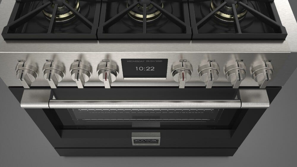 Fulgor FSRC 3606 P MG MK 2F MBK Sofia Professional Cucina da accosto cm. 91 x 69 - 6 fuochi a gas + 1 forno elettrico - nero opaco