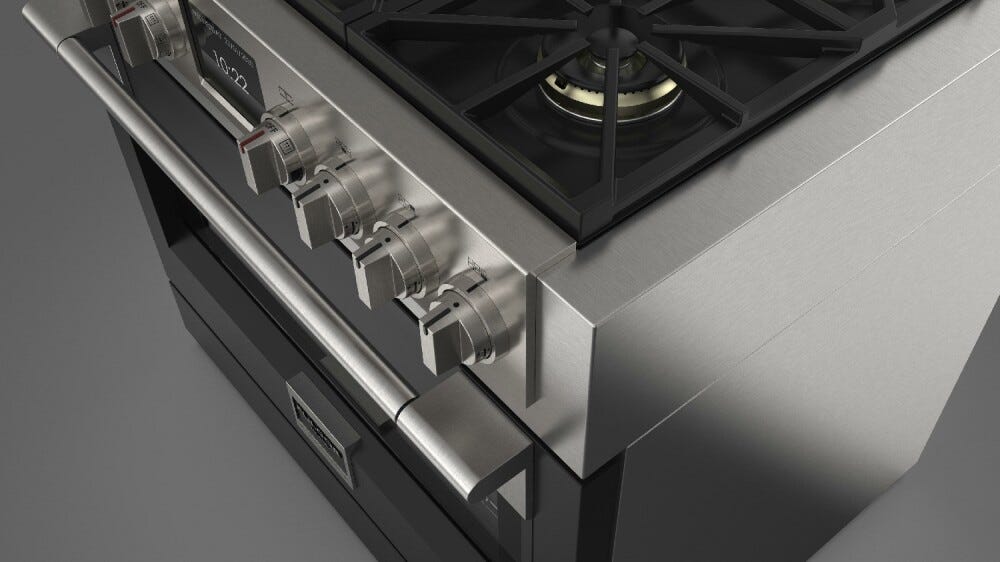 Fulgor FSRC 3606 P MG MK 2F MBK Sofia Professional Cucina da accosto cm. 91 x 69 - 6 fuochi a gas + 1 forno elettrico - nero opaco