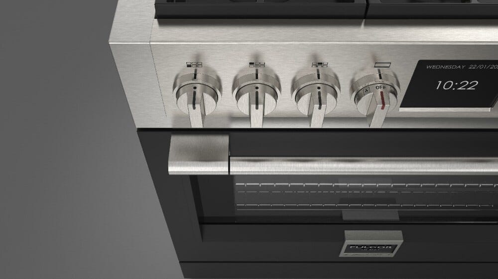 Fulgor FSRC 3606 P MG MK 2F MBK Sofia Professional Cucina da accosto cm. 91 x 69 - 6 fuochi a gas + 1 forno elettrico - nero opaco