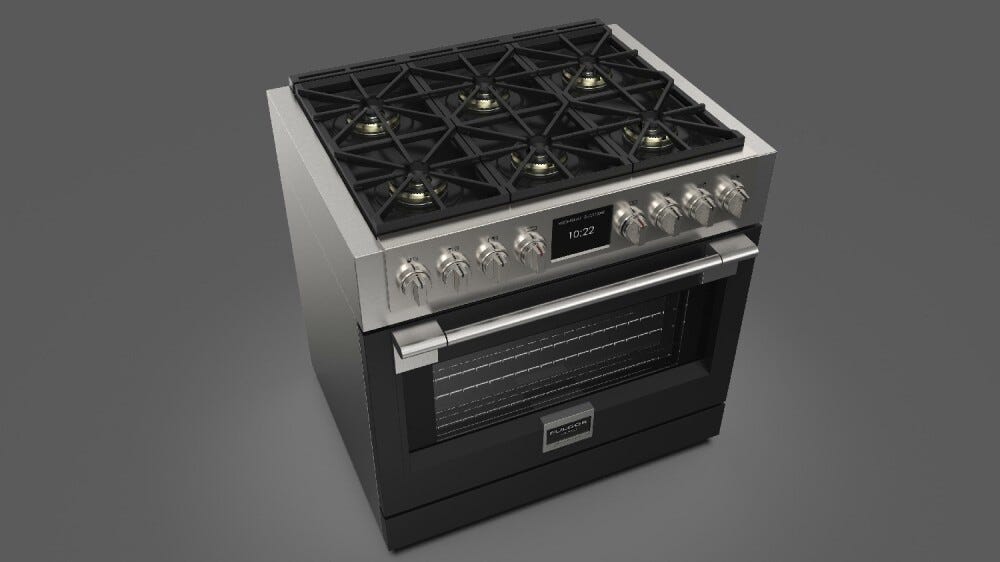 Fulgor FSRC 3606 P MG MK 2F MBK Sofia Professional Cucina da accosto cm. 91 x 69 - 6 fuochi a gas + 1 forno elettrico - nero opaco