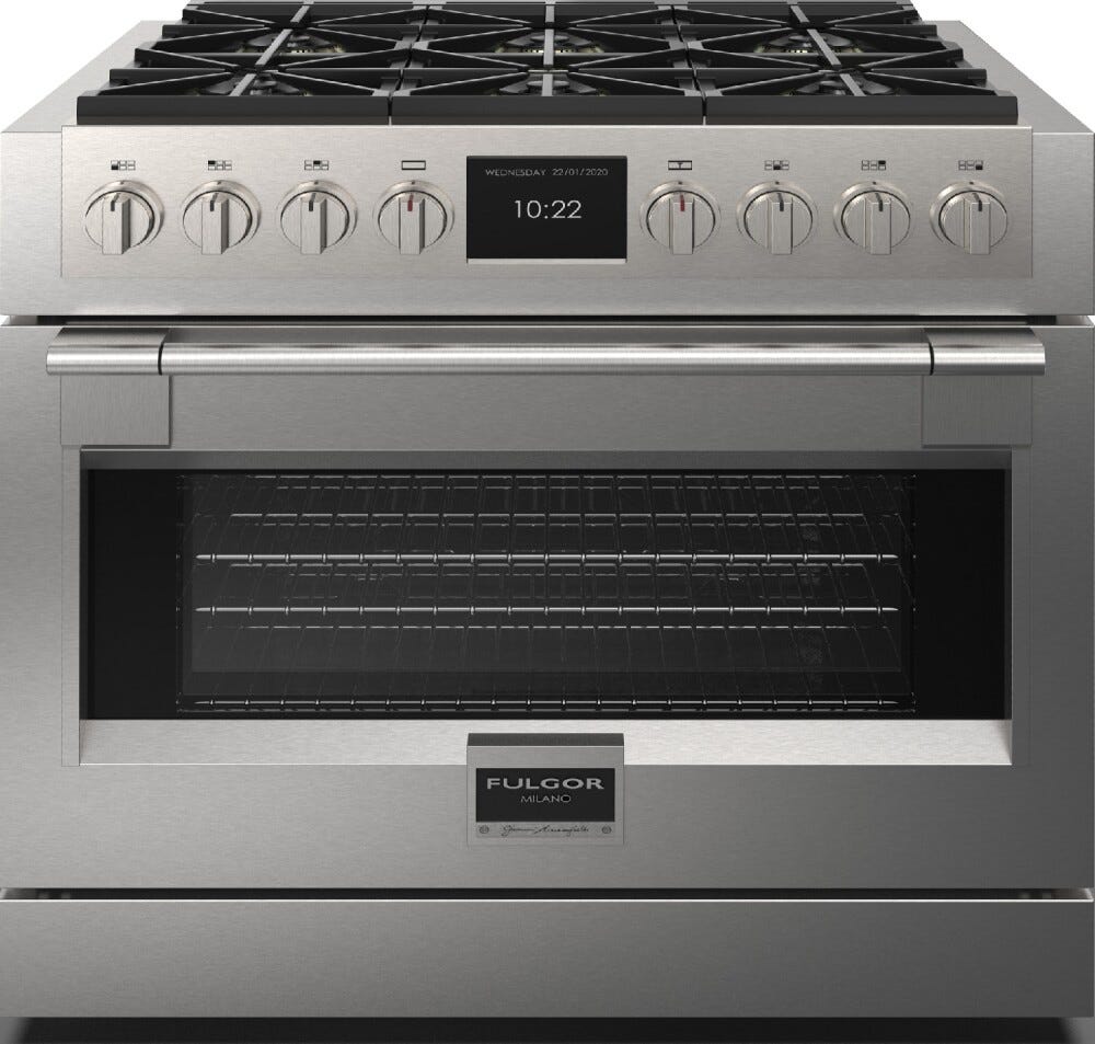 Fulgor FSRC 3606 P MG MK 2F X Sofia Professional Cucina da accosto cm. 91 x 69 - 6 fuochi a gas + 1 forno elettrico - inox
