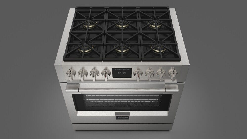 Fulgor FSRC 3606 P MG MK 2F X Sofia Professional Cucina da accosto cm. 91 x 69 - 6 fuochi a gas + 1 forno elettrico - inox